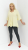 Light yellow tunic women's elegant bell sleeve blouse