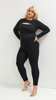 Schwarze, bequeme, klassische Leggings mit langem Bein