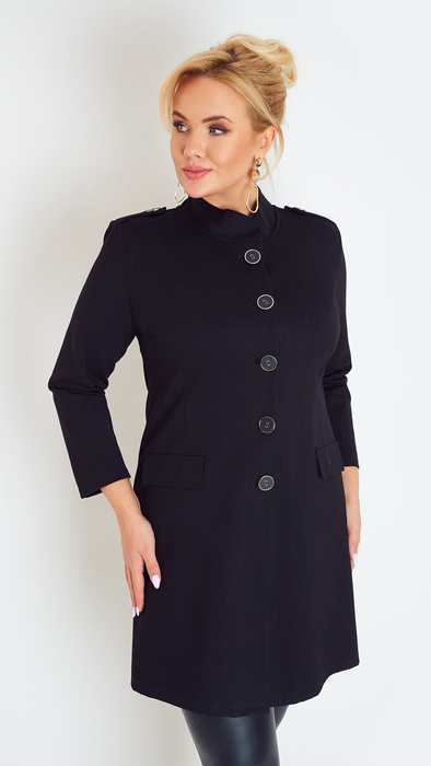 Black light women's coat fastened spring autumn