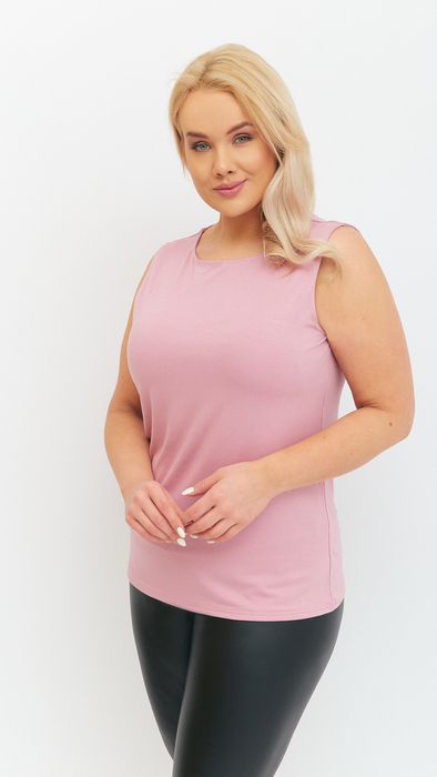 Elegante, ärmellose Damenbluse in Rosa