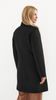Black women's winter wool coat with insulated lining