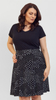 Women's black skirt with white dots short