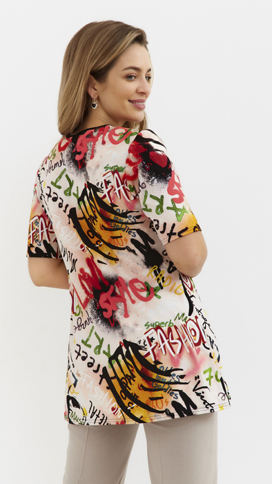 Women's tunic powder casual blouse with print