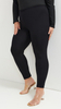 Schwarze, bequeme, klassische Leggings mit langem Bein