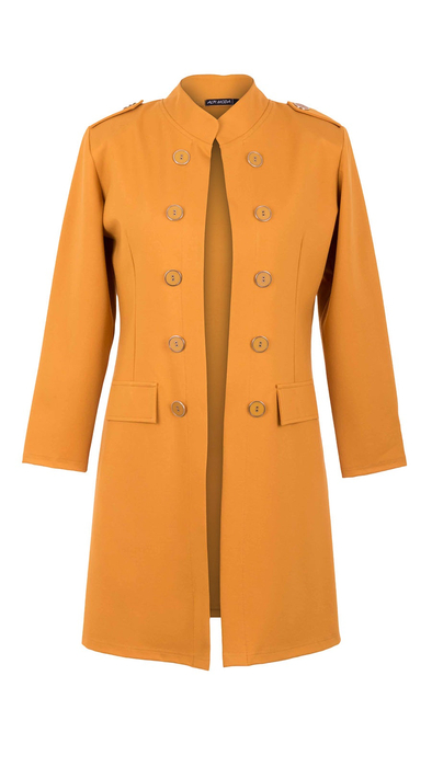 Eleganter Frühlingsmantel für Damen in Honigsenf