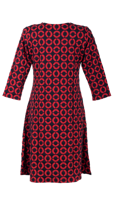 Red women's autumn warm thick dress