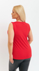 Elegant women's red sleeveless blouse