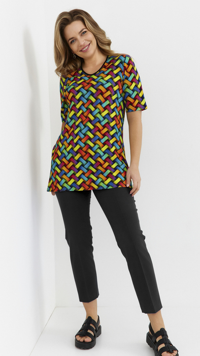 Women's tunic, loose blouse with a print