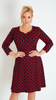 Red women's autumn warm thick dress