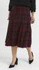 Bordowa spódnica damska długa ciepła w kratę 