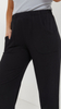Black women's wide loose trousers with pockets, thick knit plus size