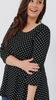 Women's black tunic loose blouse with white polka dots