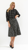 Gray and black women's long skirt with checkered pattern mix