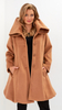 Women's beige alpaca winter coat with a collar
