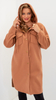 Beige women's coat with hood for spring and autumn