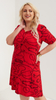 Red spring dress midi pattern