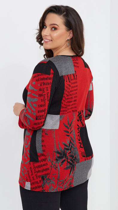 Rote warme Herbsttunika für Damen