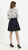 Women's navy blue flared mini skirt