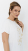 White women's tunic kimono women's blouse plant motif