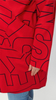 Women's red coat with a hood spring autumn short