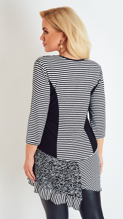 Biała tunika damska elegancka z klamrą