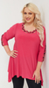 Women's amaranth  embellished tunic loose blouse