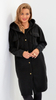 Black women's coat with hood for spring and autumn