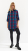 Women's cotton shirt, loose, oversize checkered tunic