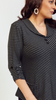 Women's tunic elegant blouse with black stripes