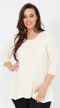 Ecruefarbene  Damen Tunika, lose, elegante Bluse viscose