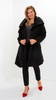 Women's black alpaca winter coat with a collar