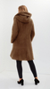 Light brown warm elegant women's coat with hood Bouclé