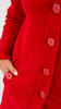Women's red button-up spring autumn Bouclé coat